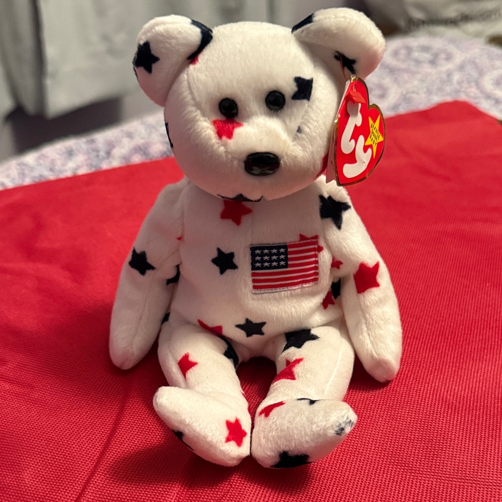 Glory- Ty Plush Bear with Red and Blue Stars